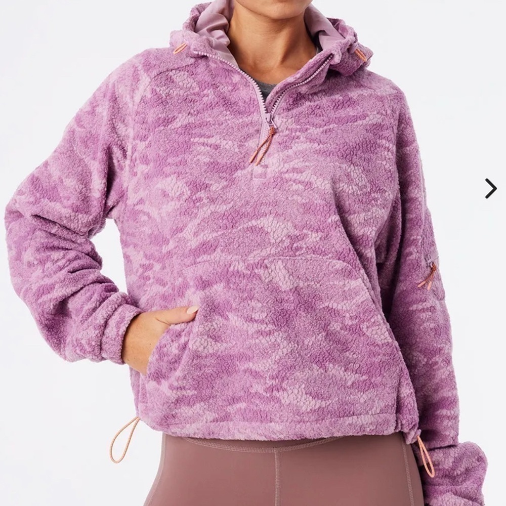 Outdoor Voices primo fleece pullover in Provence cloud NWT